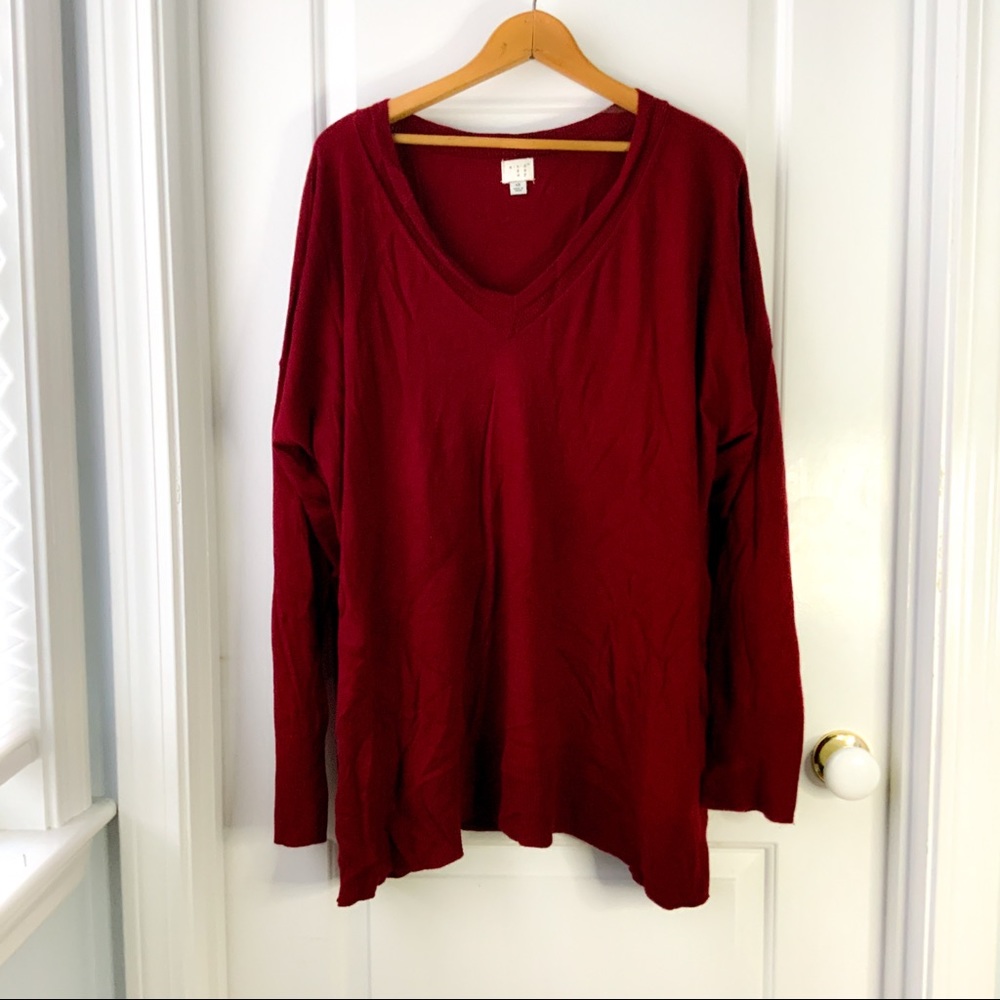 A New Day Plus Pullover V-Neck Sweater EUC